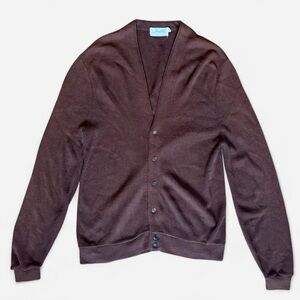 Vintage Jersild Cardigan Sweater Mens L Brown Retro Grandpa Preppy Academia 70s